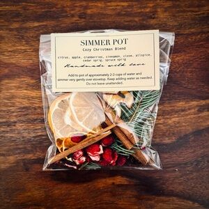 Handmade All-Natural Cozy  Christmas Stovetop Simmer Pot Potpourri Kit Gift